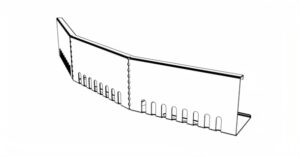Kačírková lišta okrajová hliníková – oblouková výkres