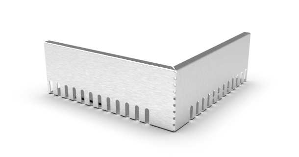 Kačírková lišta okrajová hliníková – rohová