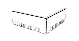 Kačírková lišta okrajová hliníková – rohová výkres