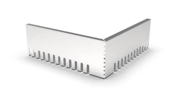 Kačírková lišta okrajová nerezová – rohová