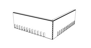 Kačírková lišta okrajová nerezová – rohová výkres