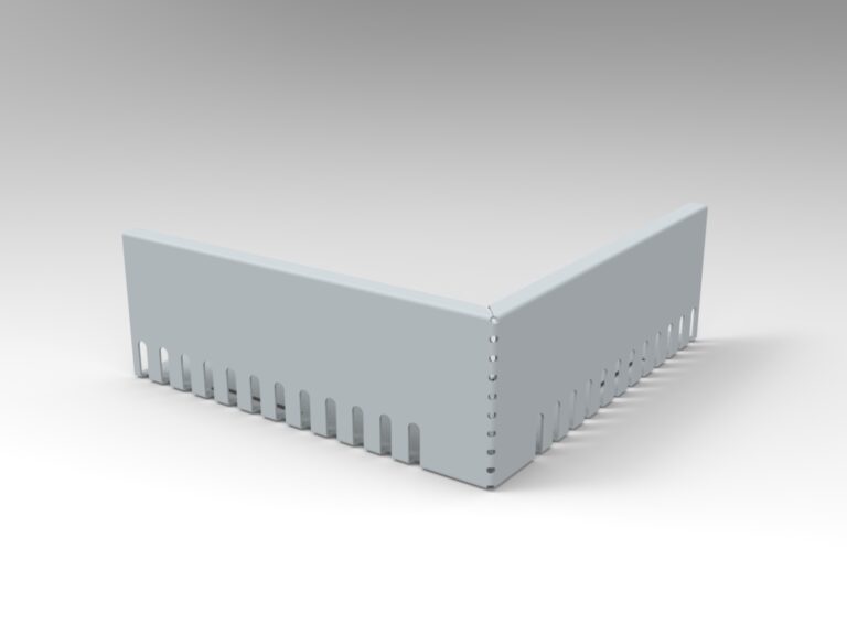 Kačírková lišta okrajová PVC plech – rohová