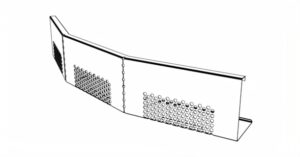 Kačírková lišta pro dělení souvrství – oblouková výkres