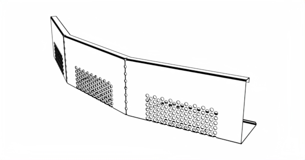 Kačírková lišta pro dělení souvrství – oblouková výkres