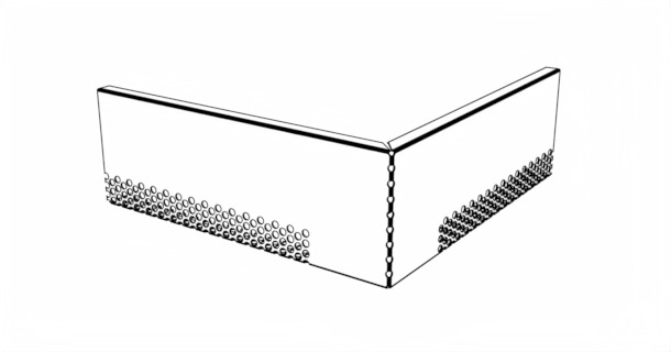 Kačírková lišta pro dělení souvrství – rohová výkres