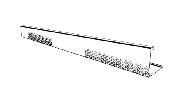 Kačírková lišta pro dělení souvrství – spádová výkres