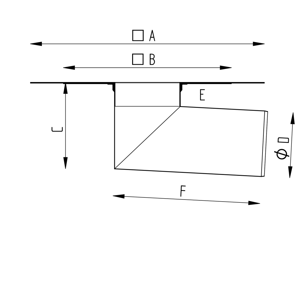 Střešní vpusť boční – TPO výkres