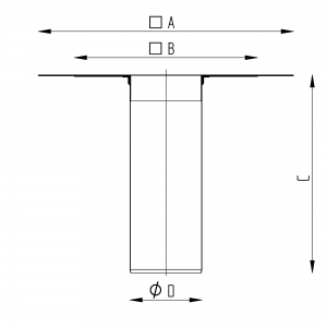 Střešní vpusť jednoúrovňová – nástavec – PVC výkres
