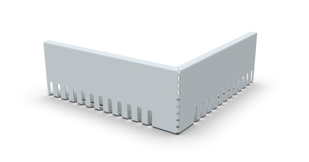 Kačírková lišta okrajová PVC – rohová